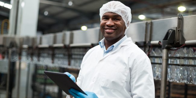 factory engineer with tablet